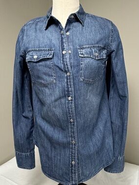 J. Crew women’s Indigo Denim Snap-Front Shirt